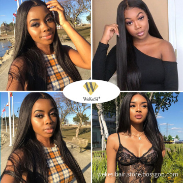 Wig For Black Women With Baby Hair Brazilian 13X6 Straight Glueless Transparent HD 100% Raw Virgin Human Hair Lace Front Wigs